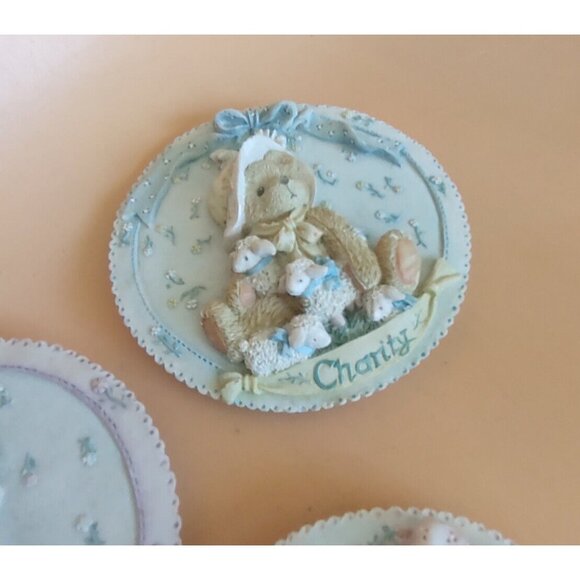 Cherished Teddies Figurines Wall Plaques by Priscilla Hillman Set of 3 1994 - Picture 16 of 16